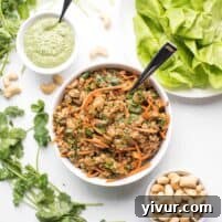 Whole30 + Keto Thai Chicken Lettuce Wraps