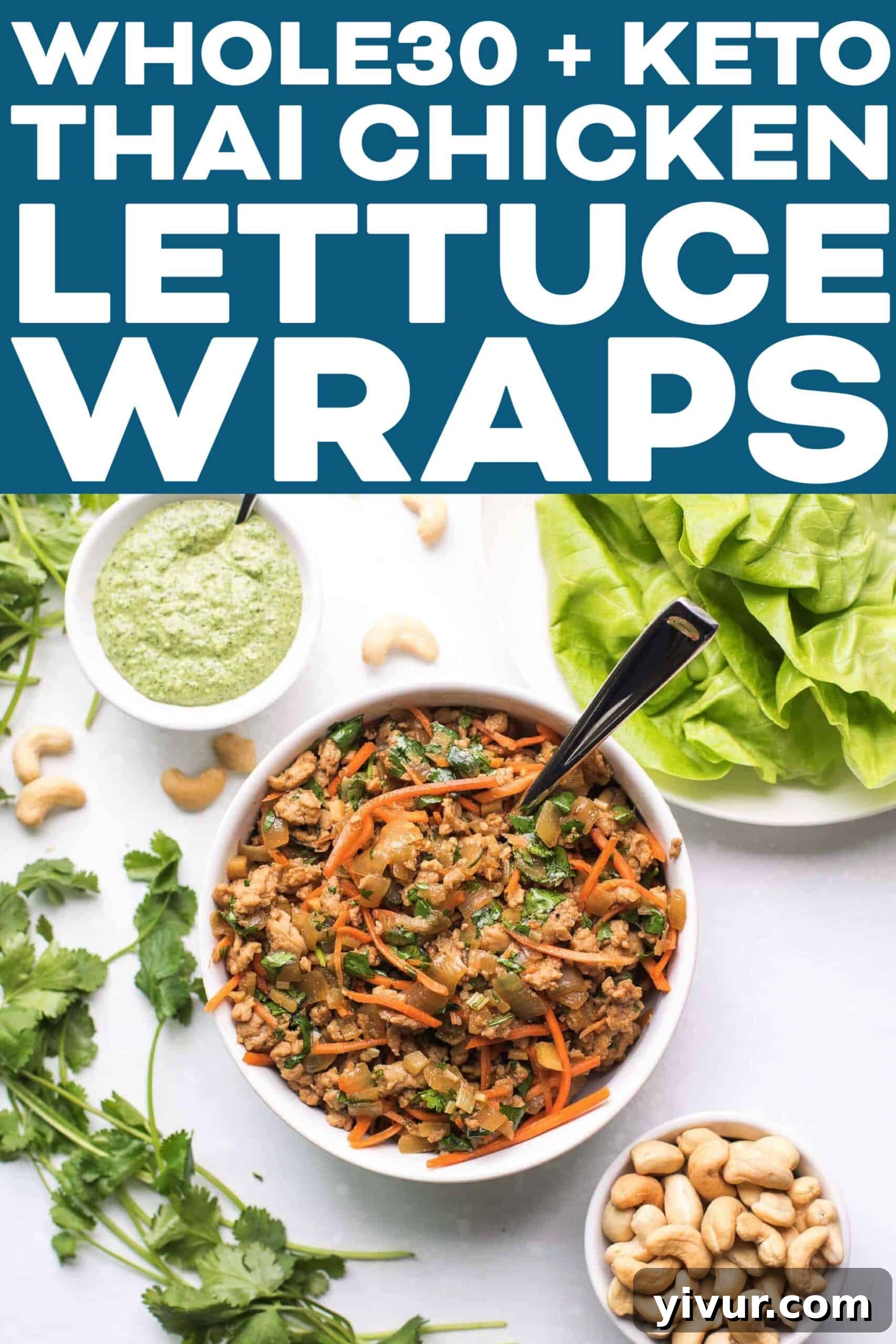 Meal Prep Thai Chicken Lettuce Wraps - a versatile and delicious recipe that's great for packed lunches or quick dinners throughout the week.