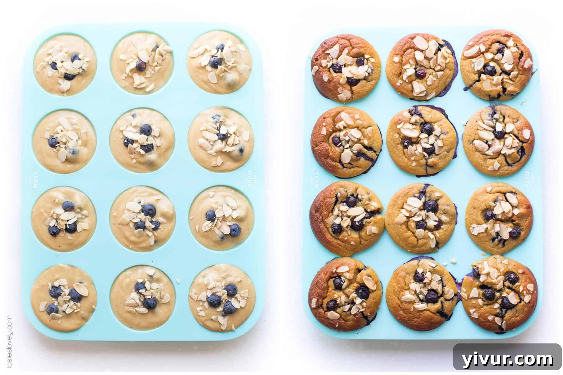 A handful of fresh, plump blueberries, ready to be incorporated into the muffin batter.