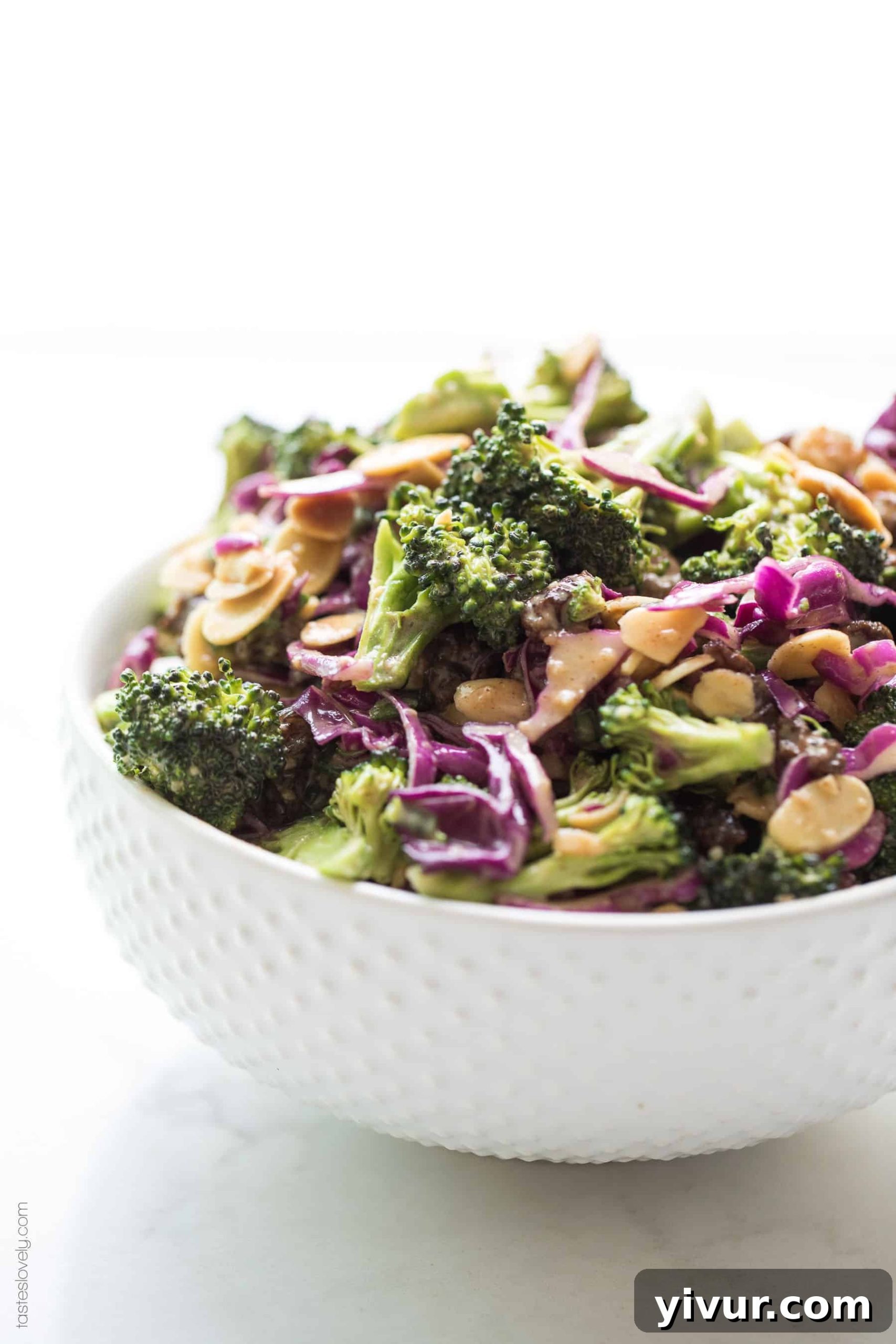 Paleo + Whole30 Broccoli Salad with Orange Almond Dressing #paleo #whole30 #glutenfree #grainfree #dairyfree #sugarfree #keto #cleaneating #realfood