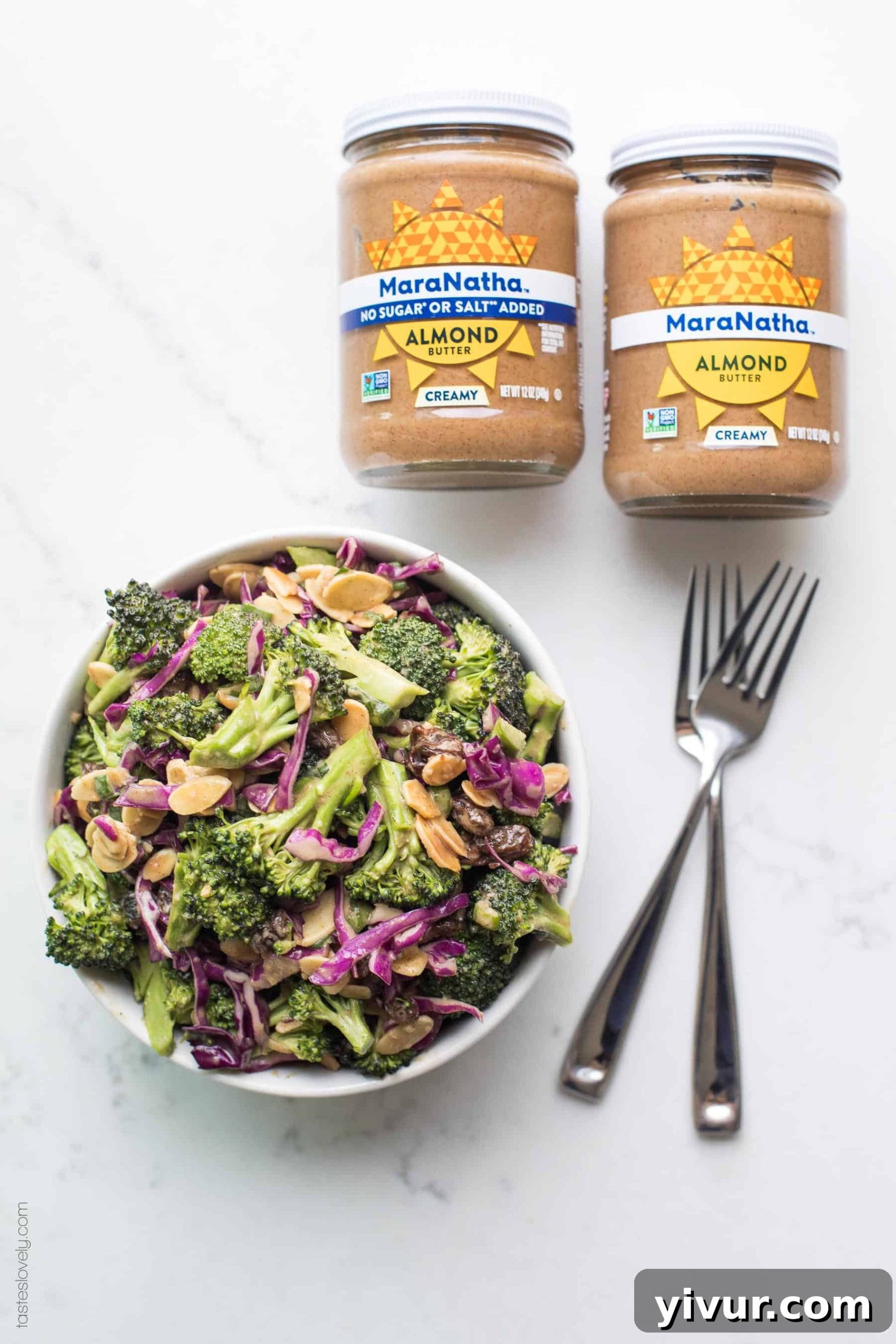 Paleo + Whole30 Broccoli Salad with Orange Almond Dressing #paleo #whole30 #glutenfree #grainfree #dairyfree #sugarfree #keto #cleaneating #realfood