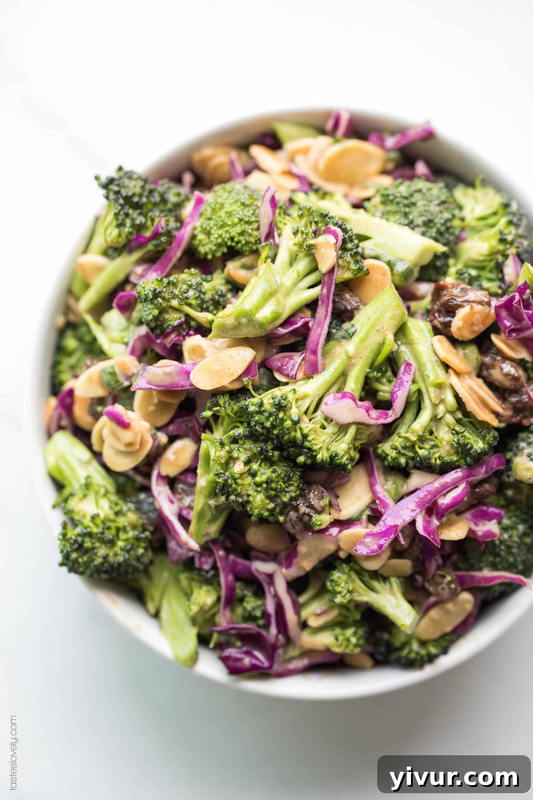 Paleo + Whole30 Broccoli Salad with Orange Almond Dressing #paleo #whole30 #glutenfree #grainfree #dairyfree #sugarfree #keto #cleaneating #realfood