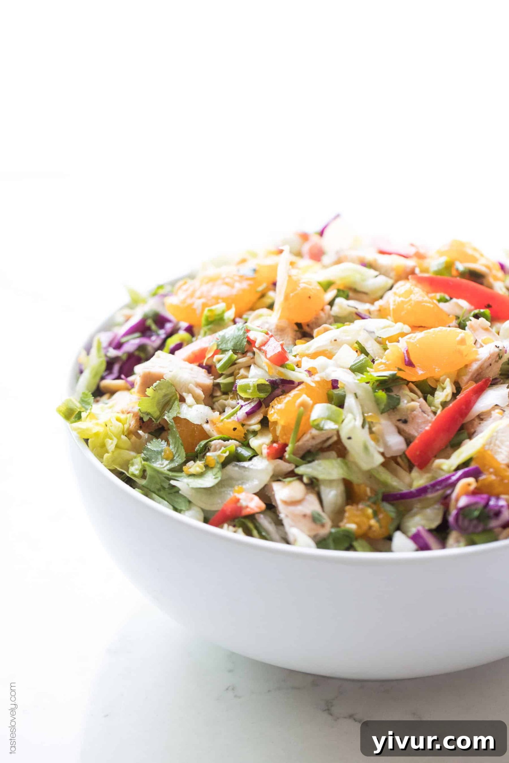 Paleo + Whole30 Chinese Chicken Salad Recipe with a homemade salad dressing. Delicious and healthy 30 minute asian chicken salad recipe! #paleo #whole30 #keto #glutenfree #grainfree #dairyfree #sugarfree #lowcarb #cleaneating #realfood