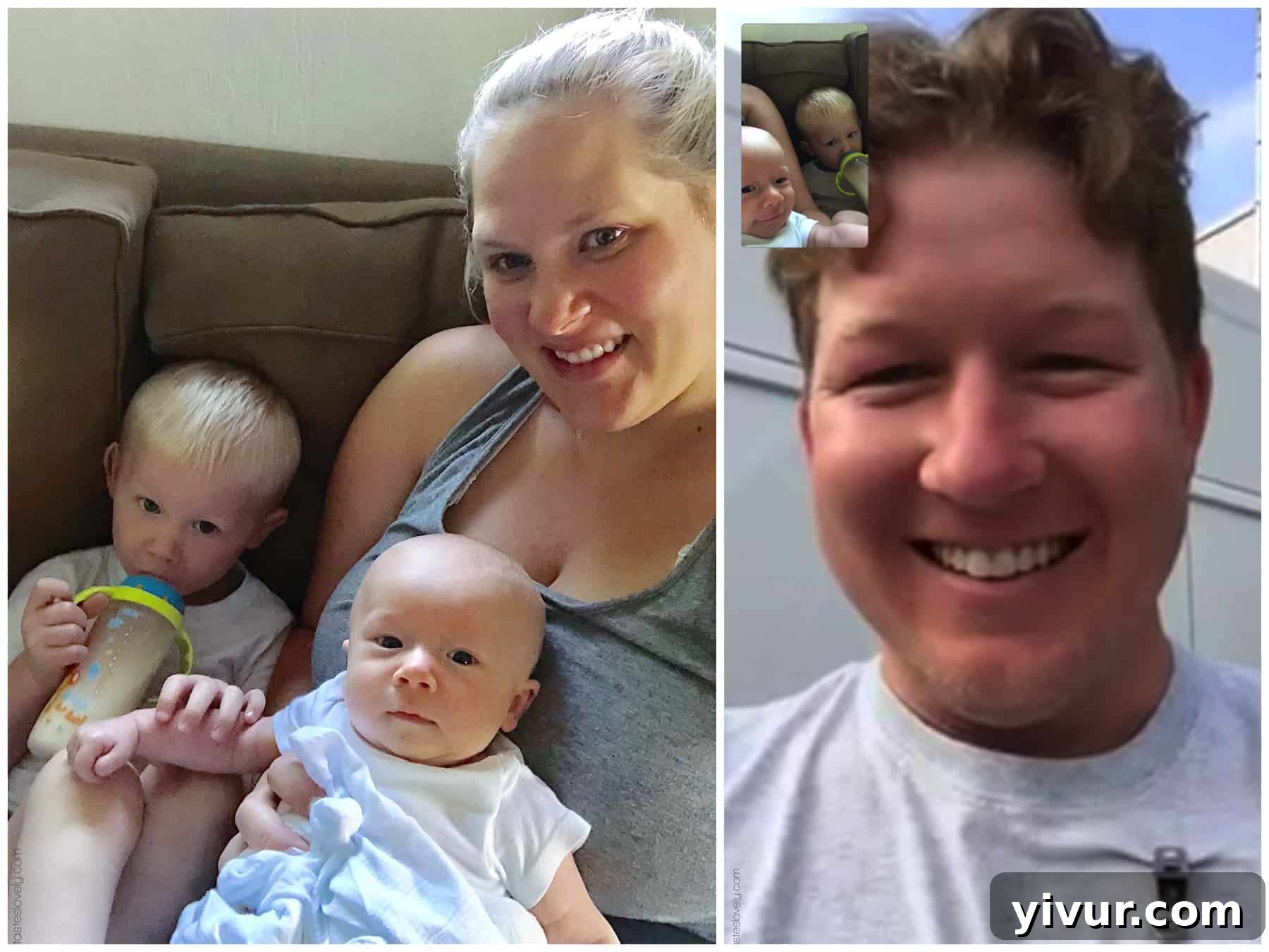 Summer 2018 A Day's Tale 3 Ryan sitting in his Podster while mom prepares breakfast