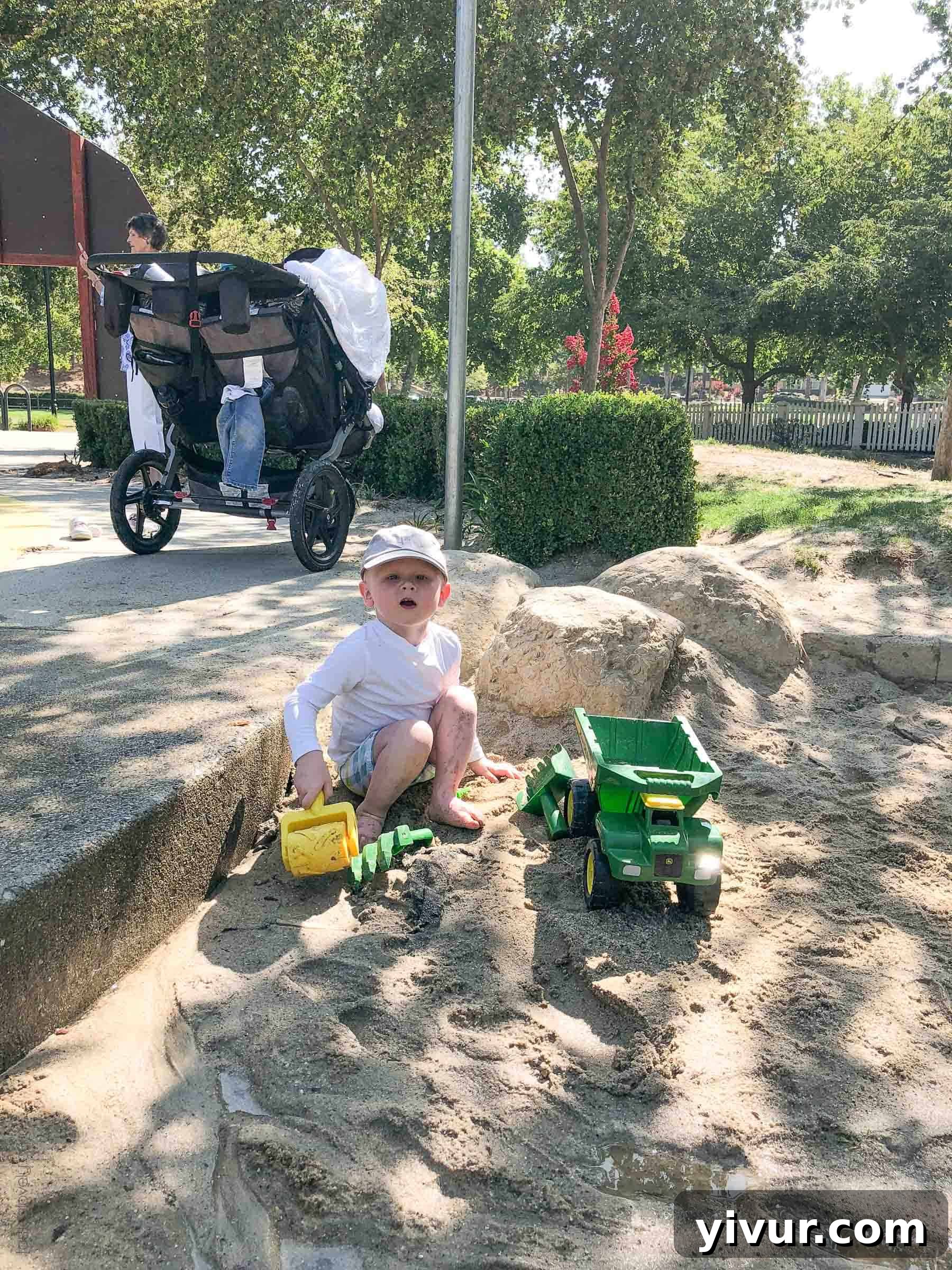 Summer 2018 A Day's Tale 7 Josh playing on a playground at the 'Big Park'