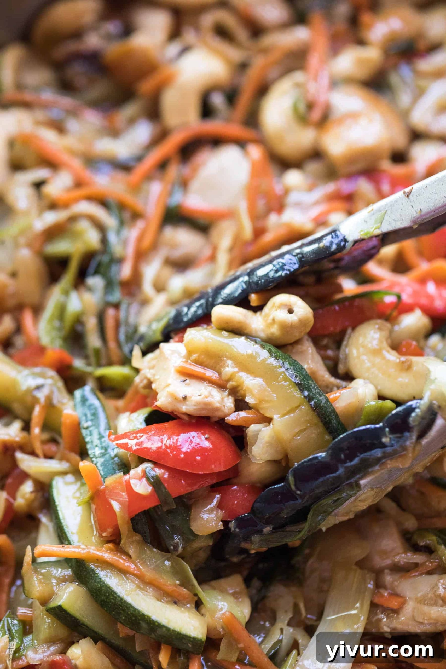 close up shot of chicken stir fry