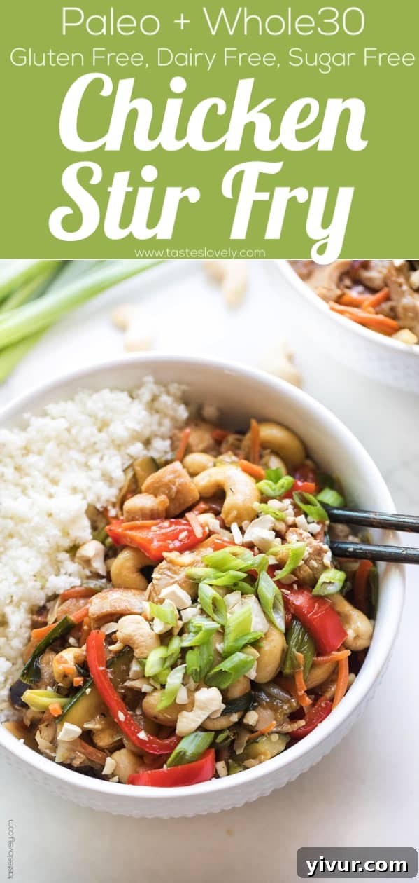 Collage of chicken stir fry images