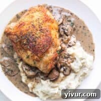 Luxurious Creamy Mushroom Chicken Thighs for Whole30 and Keto 7 Whole30 + Keto Creamy Mushroom Chicken Thighs