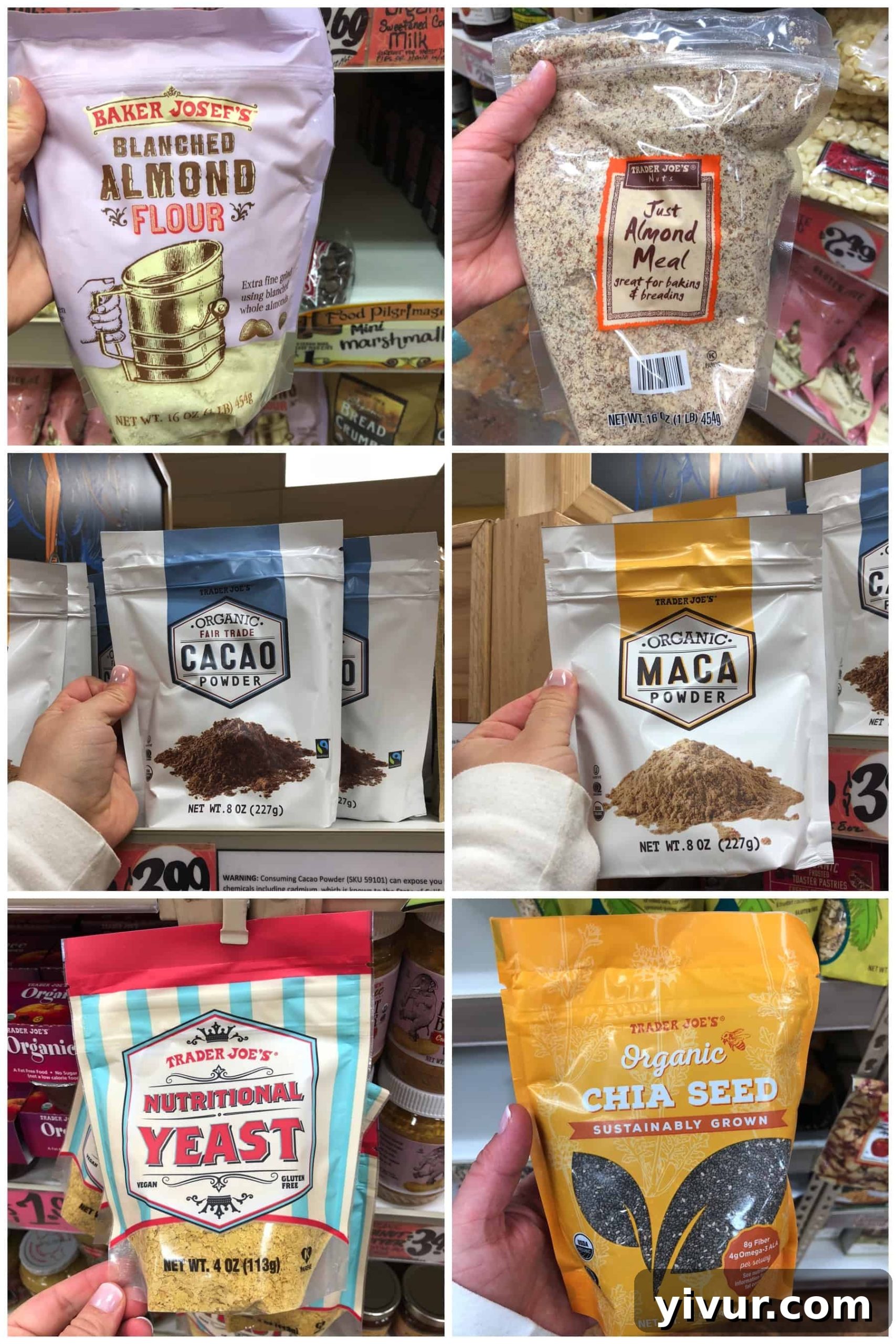Baking staples that are Whole30 compliant at Trader Joe's, like almond flour and chia seeds