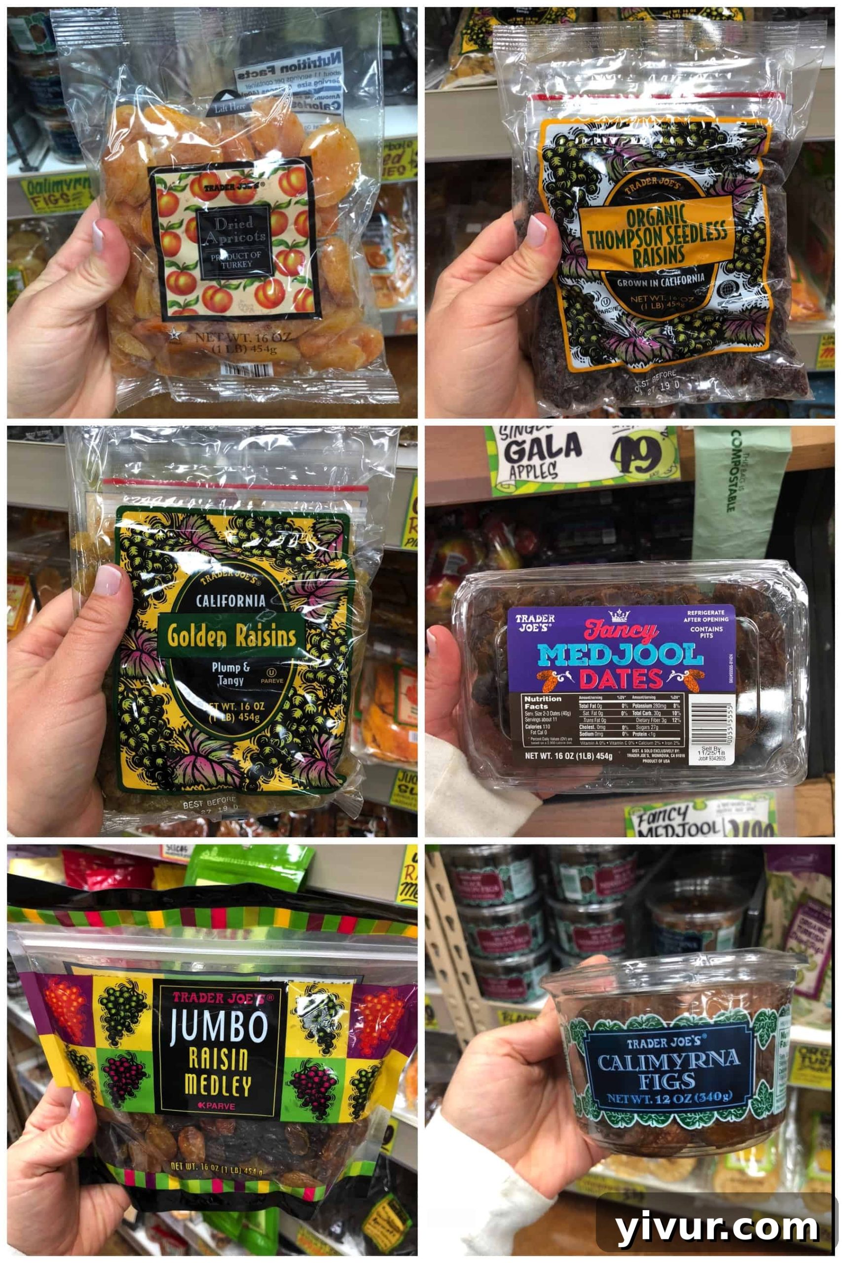 More dried fruit found at Trader Joe's that is Whole30 compliant, like apricots and various raisins