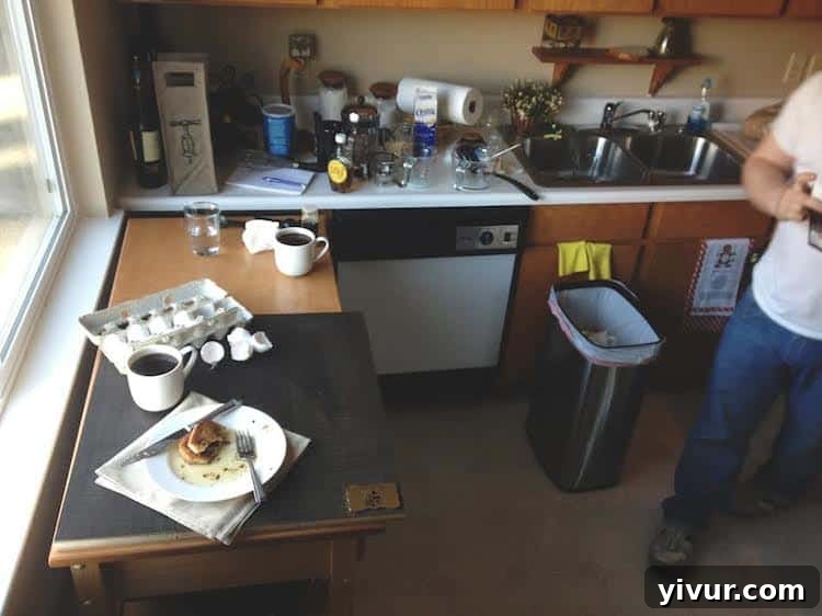 Behind the scenes food photography setup with natural light and props