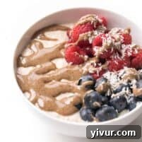 A bowl of Paleo + Whole30 Almond Pulp Breakfast Porridge