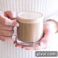 Finished glass of Bulletproof Creamy Cashew Coffee