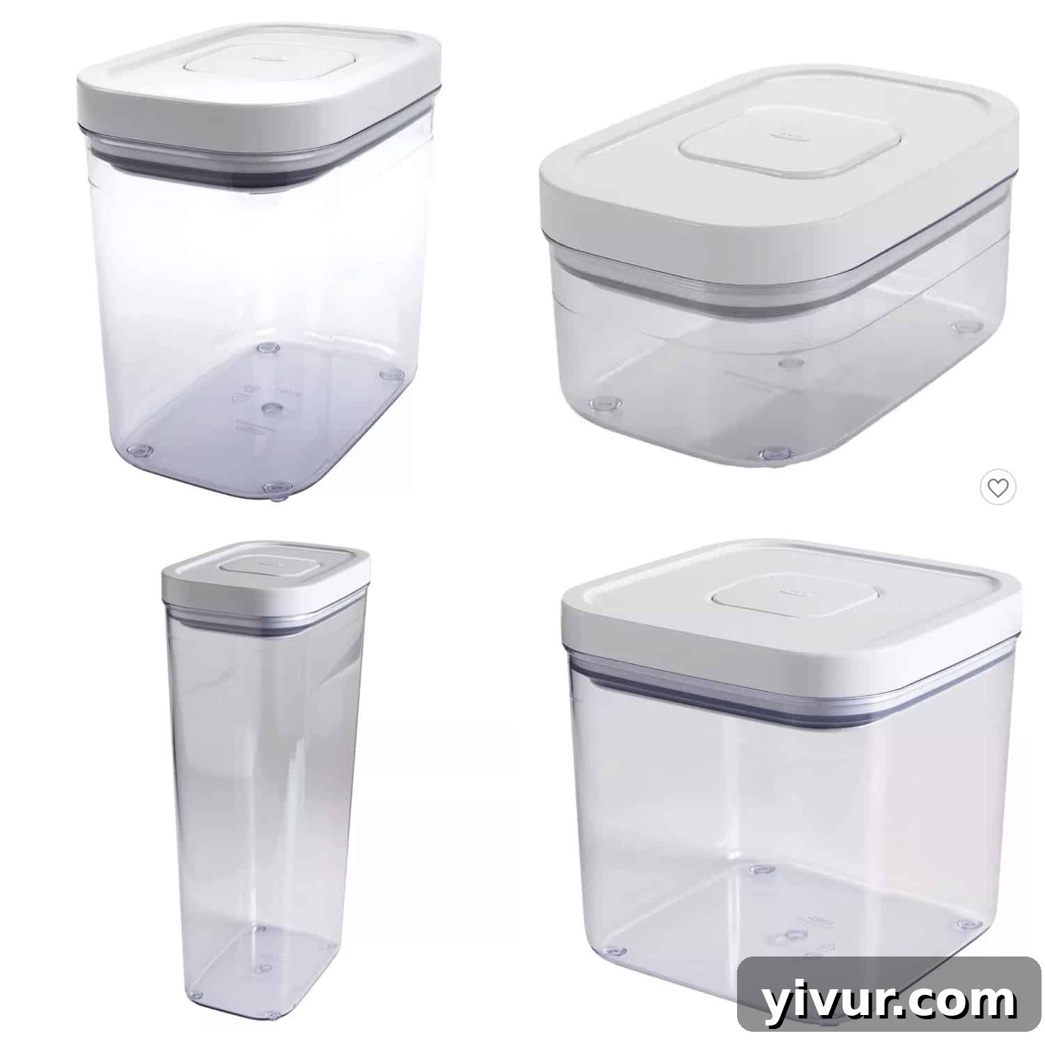 A well-organized pantry featuring Oxo Pop Top storage containers of various sizes, showcasing a clean and efficient approach to non-toxic food storage.