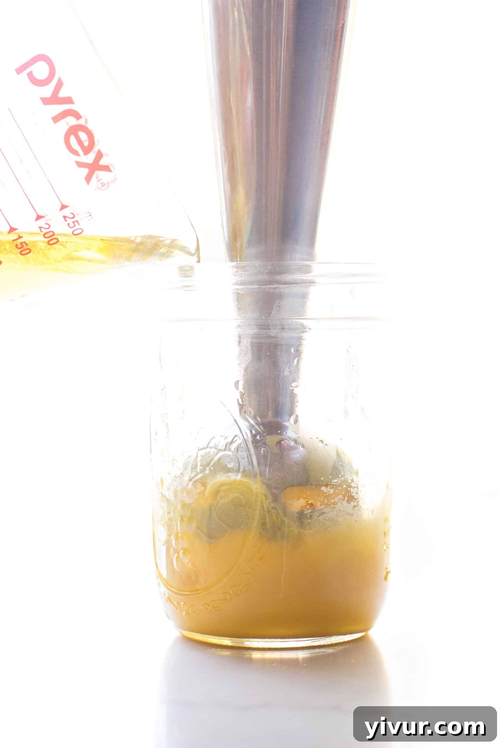 No-Fail Whole30 Hollandaise Sauce Paleo Keto Approved 4 Demonstration of making hollandaise sauce in a mason jar with an immersion blender