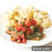 Caprese Pesto Salmon for Whole30 and Keto 7 Whole30 + Keto Caprese Pesto Salmon recipe image