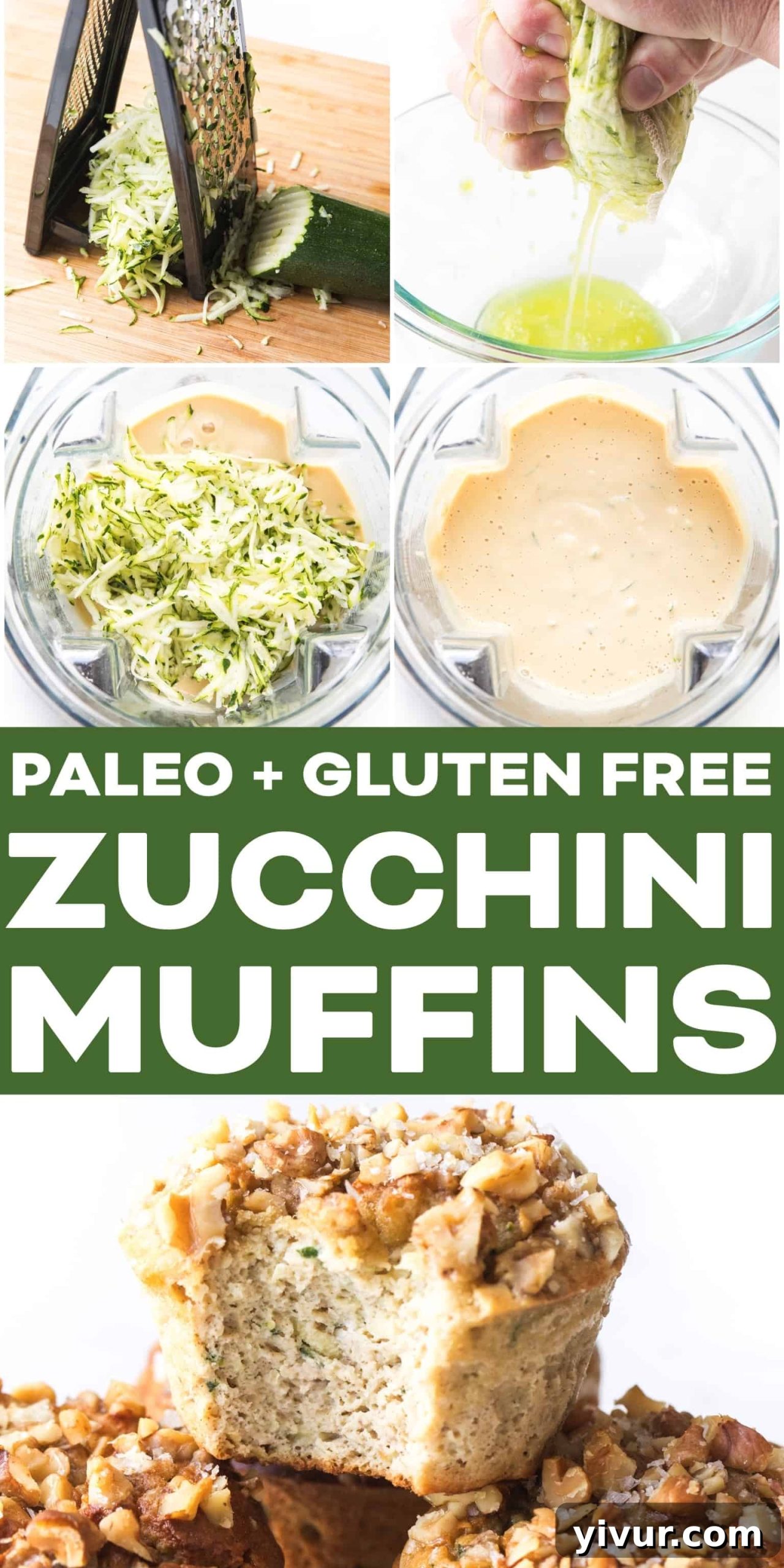 close up of a paleo zucchini muffin