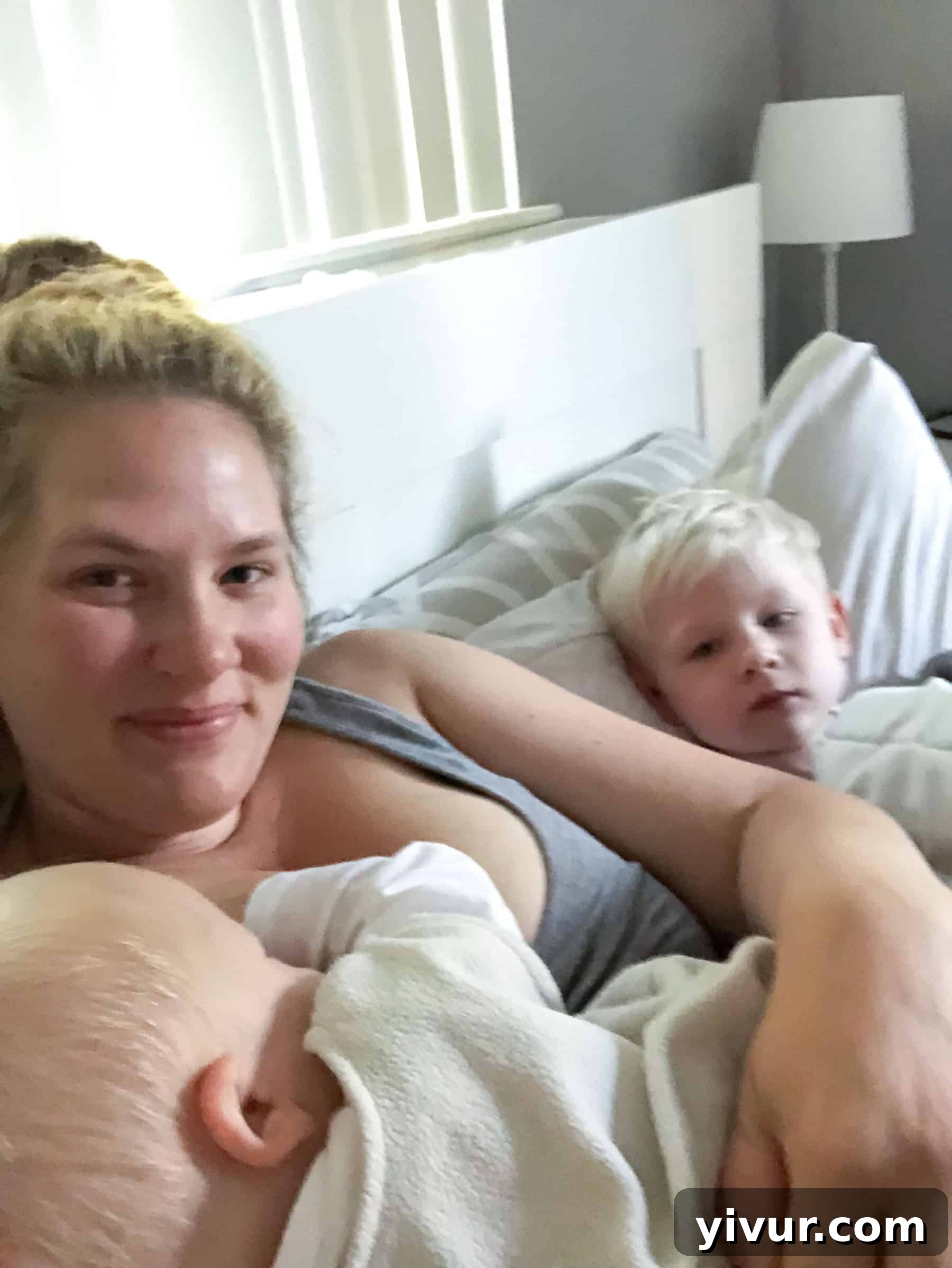 A Glimpse into Summer 2019 3 A mother working intently on her laptop in the quiet of the morning.