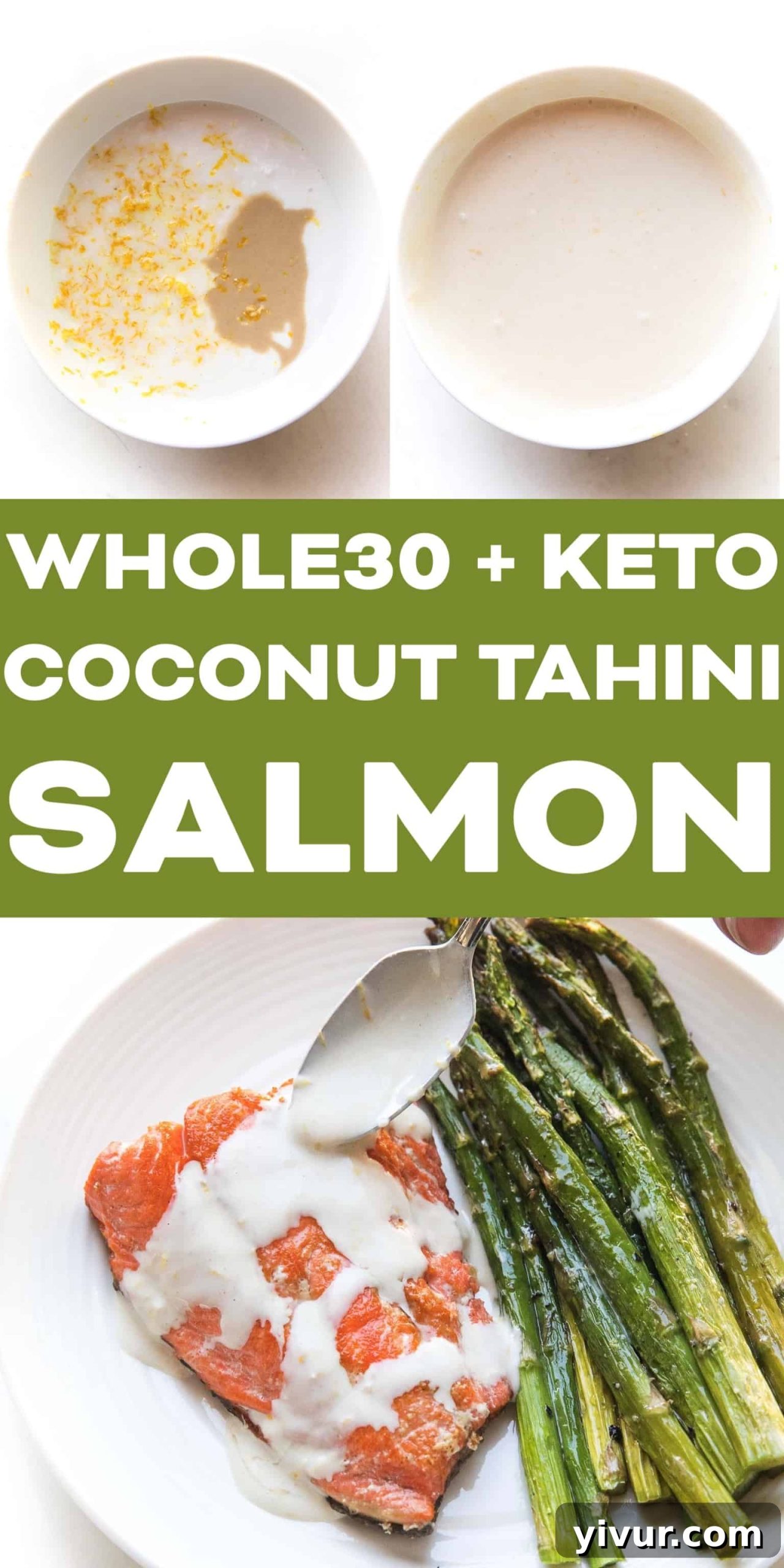 Close-up of baked salmon with creamy sauce