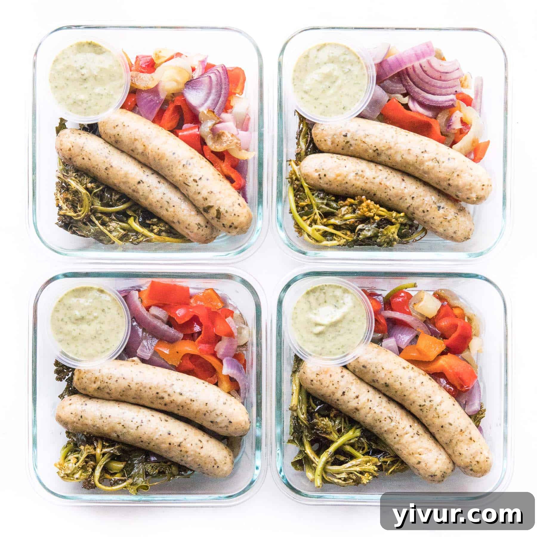 meal prep sausage and veggies