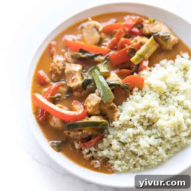 Thai curry with authentic Thai red curry sauce
