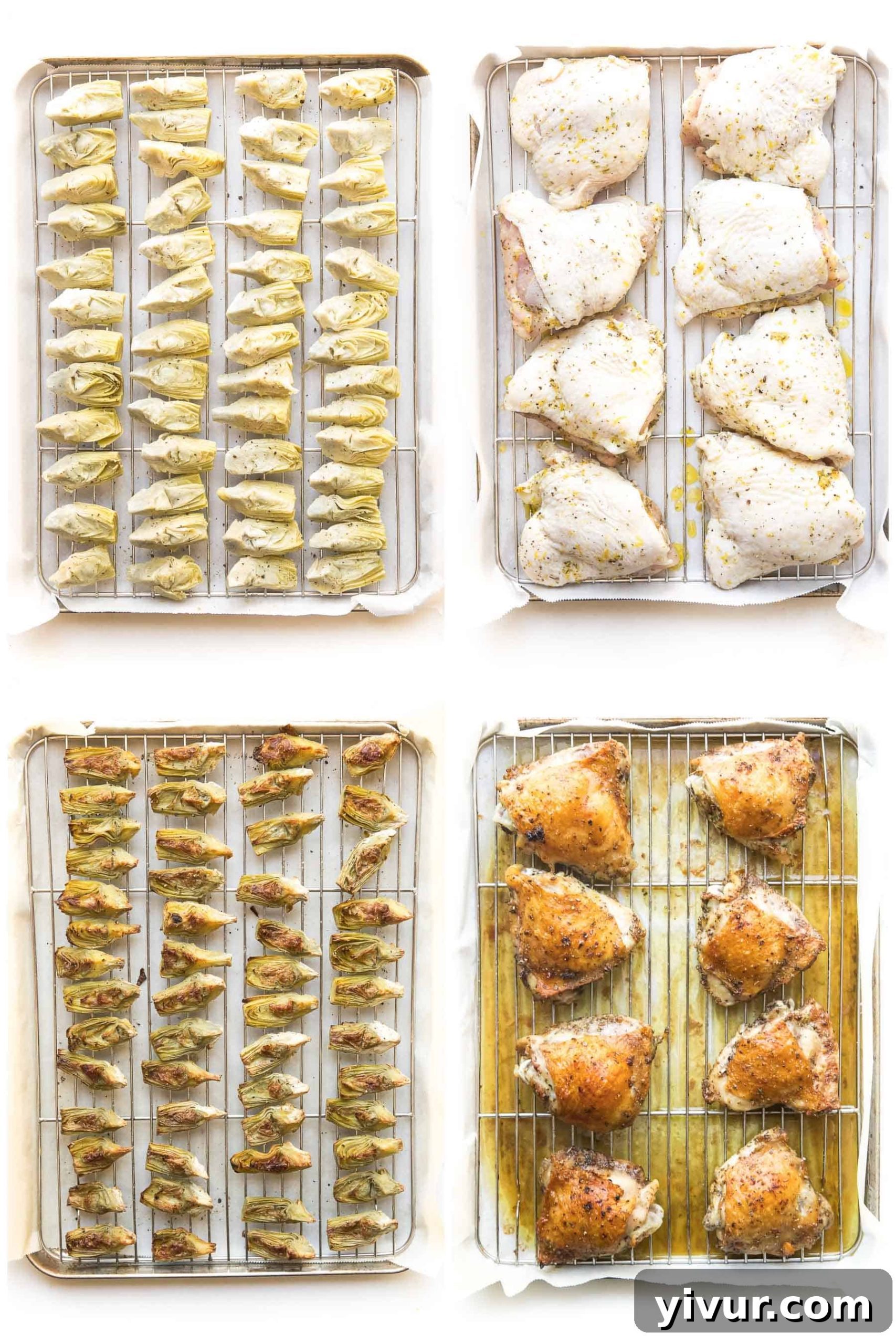 steps to making sheet pan greek chicken
