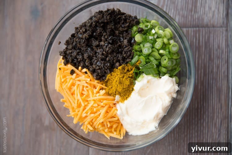 A second view of the Cheddar Cheese & Curry Dip, highlighting its creamy texture and vibrant color.