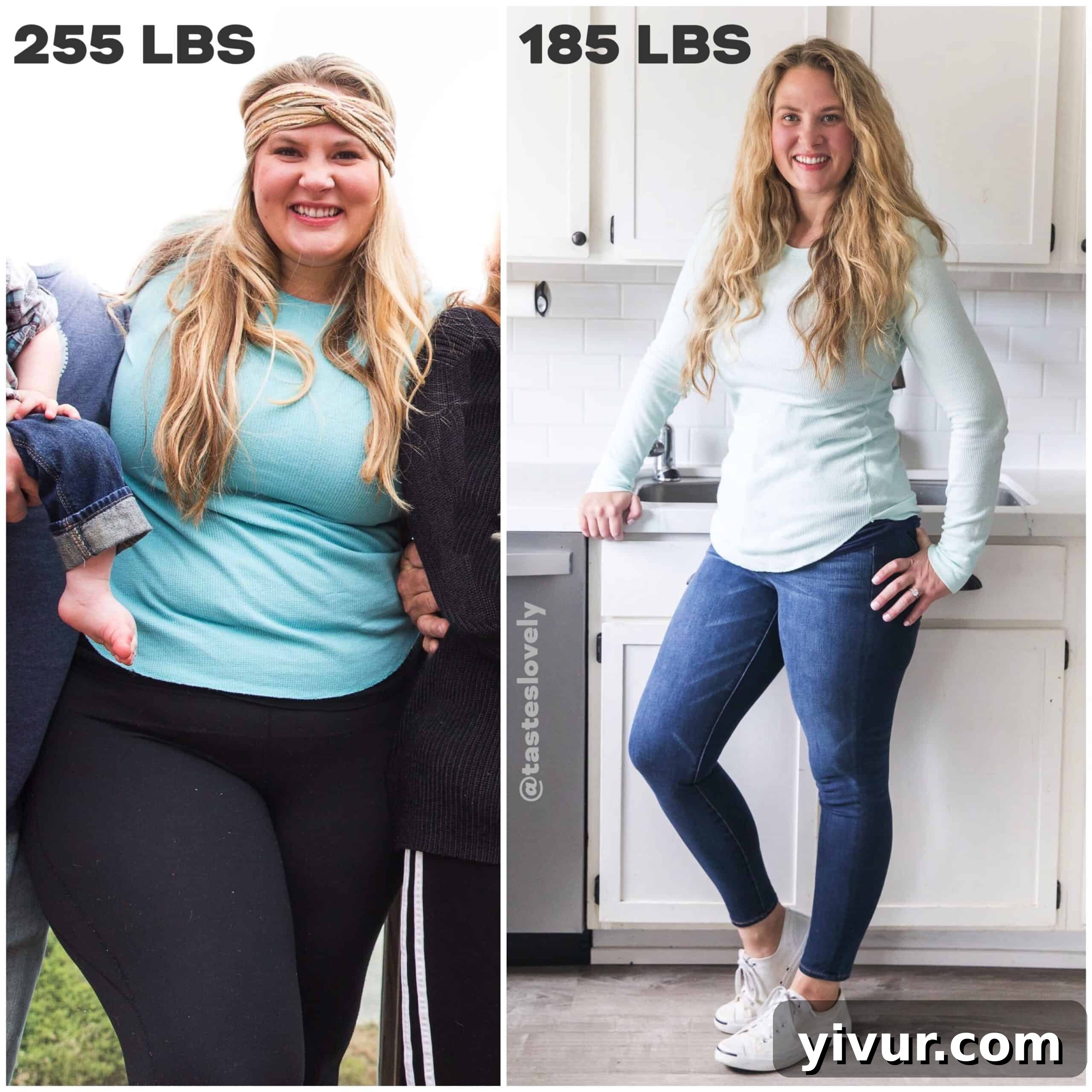 Unlocking a New Me: My 50-Pound Keto Success in Half a Year 3 Two side-by-side photos illustrating significant before and after weight loss results.