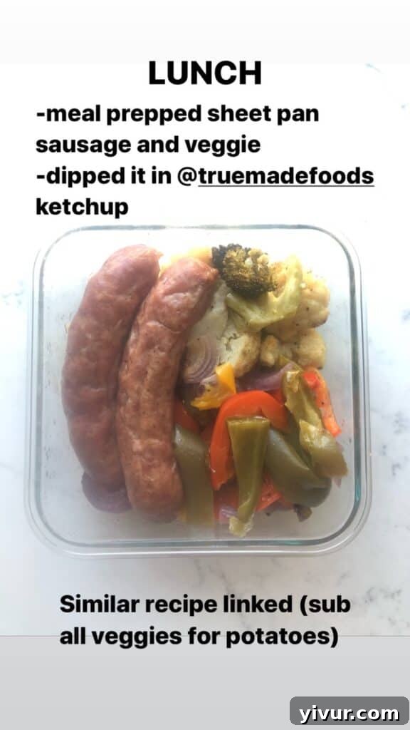 Sheet Pan Sausage and Veggies, a quick and easy Whole30 and keto dinner solution.