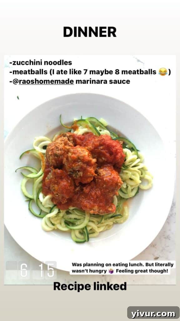 Classic Paleo Whole30 Italian Meatballs served over zucchini noodles, a comforting and compliant meal.