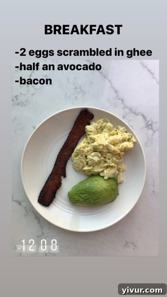 A simple, clean keto meal focused on protein and fresh vegetables.