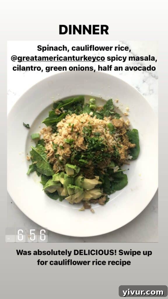 A serving of cauliflower rice, a versatile low-carb alternative to traditional grains.