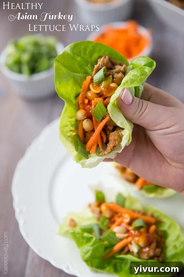 Healthy Asian Turkey Lettuce Wraps - Fresh ingredients