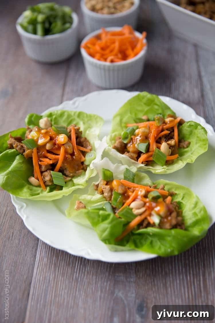 Healthy Asian Turkey Lettuce Wraps - Cooking turkey mixture