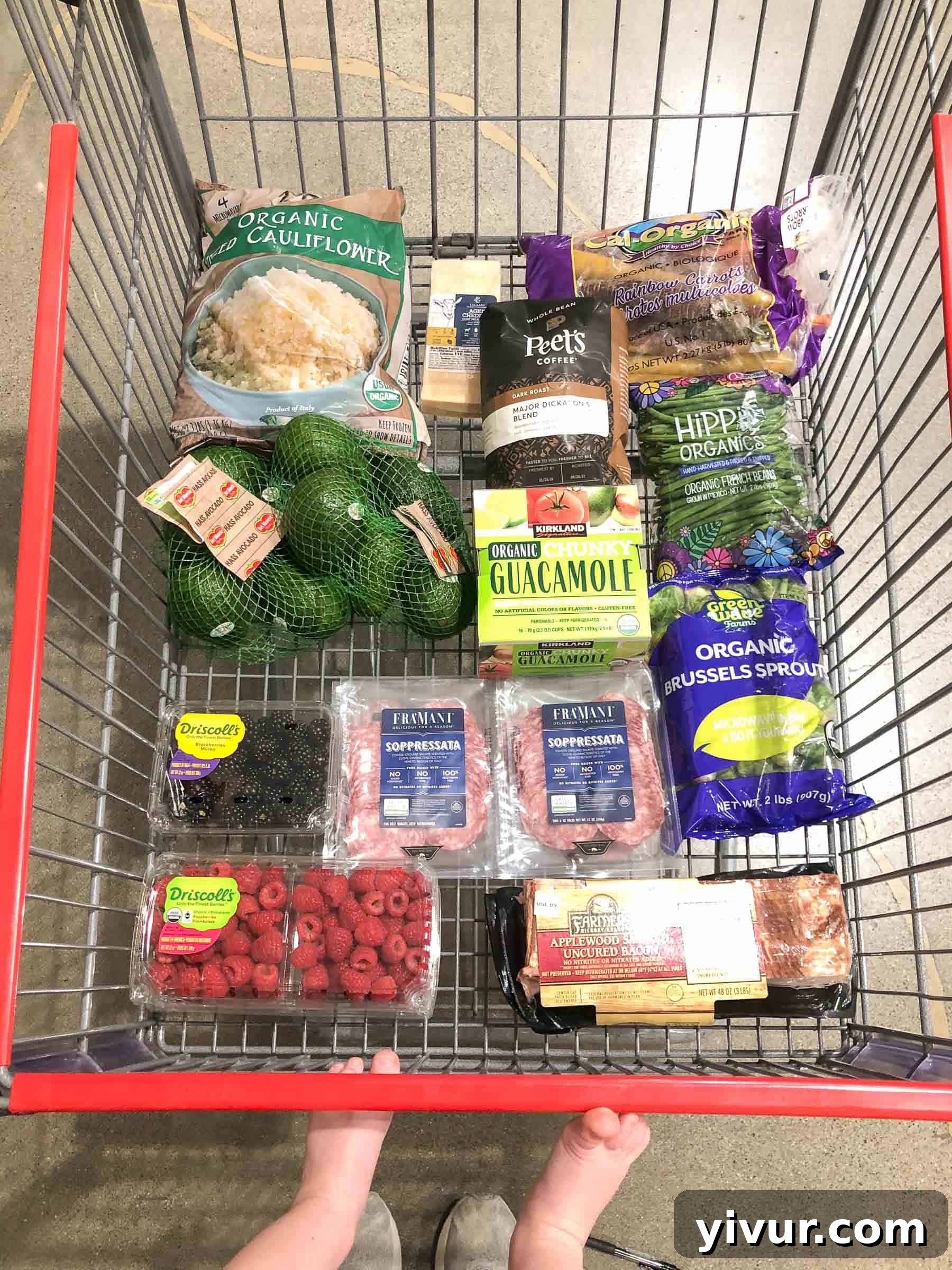 Clean eating Whole30 + Keto groceries Costco shopping cart grocery haul