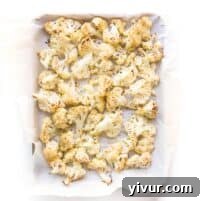 Crispy Roasted Cauliflower Florets in a Bowl