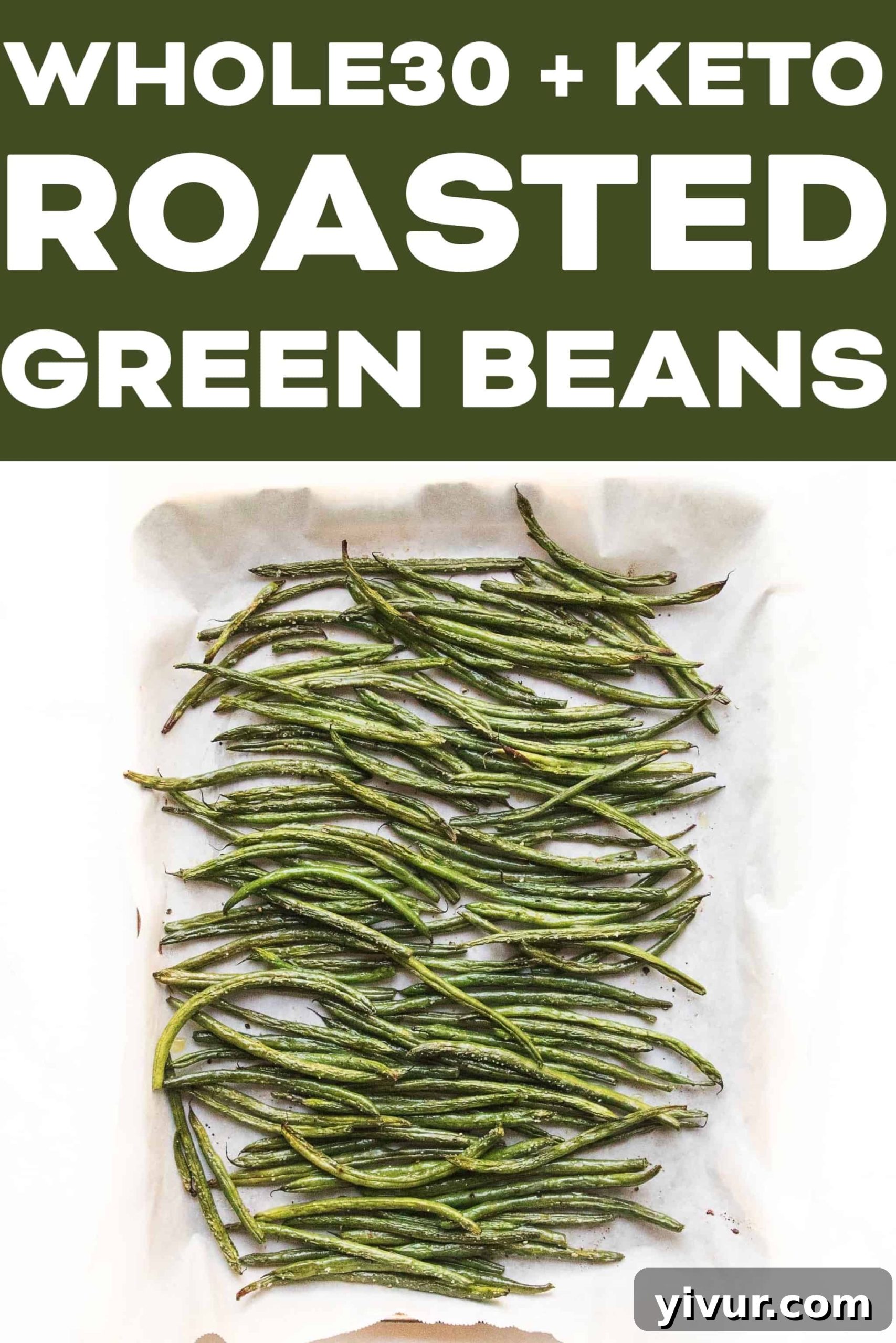A serving of roasted green beans on a plate with a fork, showing crispy texture and golden-brown edges